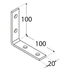 shw-4005-12811 ΓΩΝΙΑ ΣΥΝΔΕΣΗΣ ΞΥΛΟΥ 100 X 100 X 20MM ΓΩΝΙΑ 100 X 100 X 20MM | ΙΡΙΔΙΟ