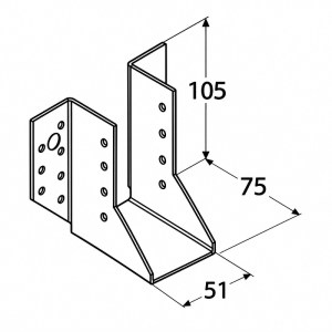 shw-4510-24978 ΔΟΚΟΘΗΚΗ ΓΑΛΒΑΝΙΖΕ 51 × 105 × 75 MM – ΠΑΧΟΣ 2,5 MM