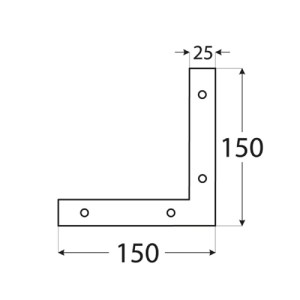 shw-4651-12802 ΓΩΝΙΑ ΣΥΝΔΕΣΗΣ ΞΥΛΟΥ L ΓΩΝΙΑ 150 X 150 X 25MM