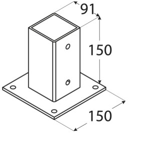 shw-4841-8916 ΒΑΣΗ ΞΥΛΟΥ ΒΙΔΩΤΗ 71 X 71 X150MM