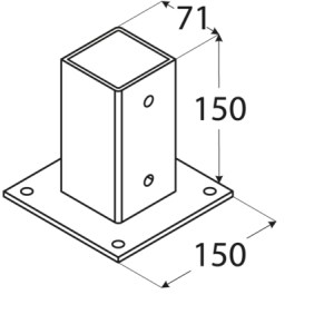 shw-4843-8915 ΒΑΣΗ ΞΥΛΟΥ ΒΙΔΩΤΗ 101 X 101 X150MM