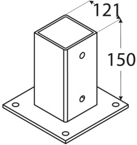 shw-4843-8918 ΒΑΣΗ ΞΥΛΟΥ ΒΙΔΩΤΗ 101 X 101 X150MM