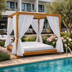 shw-60645-23341 ΞΥΛΙΝΟ ΔΙΠΛΟ ΚΡΕΒΑΤΙ ΠΑΡΑΛΙΑΣ ΔΙΠΛΟ ΚΡΕΒΑΤΙ ΠΑΡΑΛΙΑΣ