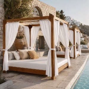 shw-60645-24715 ΞΥΛΙΝΟ ΔΙΠΛΟ ΚΡΕΒΑΤΙ ΠΑΡΑΛΙΑΣ ΔΙΠΛΟ ΚΡΕΒΑΤΙ ΠΑΡΑΛΙΑΣ