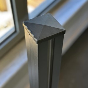 shw-77689-18526 ΒΑΣΗ ΚΑΙ ΚΑΠΕΛΑΚΙ ΚΟΛΩΝΑΣ ΑΝΟΔΙΩΜΕΝΟΥ ΑΛΟΥΜΙΝΙΟΥ BOX | ΜΑΥΡΟ