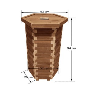 tesias-1858-1858-00 ΞΥΛΙΝΟΣ ΚΑΔΟΣ ΑΠΟΡΡΙΜΜΑΤΩΝ ΕΞΑΓΩΝΟΣ | ΑΝΟΙΧΤΕΣ ΓΩΝΙΕΣ | Δ52X94CM - 170LT-TESIAS GROUP