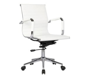 woo-106046 BF3301 ΠΟΛΥΘΡΟΝΑ ΓΡΑΦΕΙΟΥ ΧΡΩΜΙΟ / PU ΑΣΠΡΟ