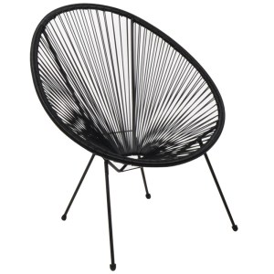 woo-111248 ACAPULCO ΠΟΛΥΘΡΟΝΑ ΜΕΤΑΛΛΟ ΒΑΦΗ ΜΑΥΡΟ, RATTAN ΜΑΥΡΟ