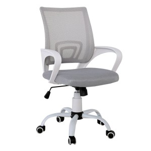 woo-115037 BF2101-S ΠΟΛΥΘΡΟΝΑ-PRO ΓΡΑΦΕΙΟΥ ΜΕ ΑΝΑΚΛΙΣΗ, ΒΑΣΗ ΜΕΤΑΛΛΟ ΒΑΦΗ ΑΣΠΡΟ, ΓΚΡΙ MESH