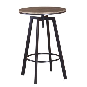 woo-116734 YORK ΤΡΑΠΕΖΙ BAR ΜΕΤΑΛΛΟ ΒΑΦΗ ΣΚΟΥΡΟ ΚΑΦΕ / ΚΑΡΥΔΙ