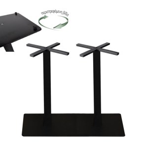 woo-117043 PRATO-R ΒΑΣΗ ΤΡΑΠΕΖΙΟΥ 90X45CM ΜΑΚΡΟΣΤΕΝΗ ΜΕ ΡΕΓΟΥΛΑΤΟΡΟ H.73 CM ΜΕΤΑΛΛΟ ΒΑΦΗ ΜΑΥΡΟ/ 30,50KG