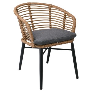 woo-118168 SALSA ALU STACK ΠΟΛΥΘΡΟΝΑ ΜΑΥΡΗ/WICKER ΦΥΣΙΚΟ