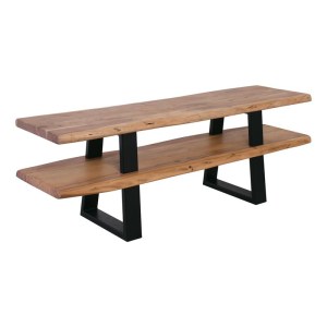 woo-118324 LIZARD ΕΠΙΠΛΟ TV / ΜΕΤΑΛΛΟ ΜΑΥΡΟ - ΞΥΛΟ ΑΚΑΚΙΑ ΦΥΣΙΚΟ