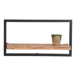 woo-118367 LIZARD FRAME ΡΑΦΙ / ΜΕΤΑΛΛΟ ΜΑΥΡΟ - ΞΥΛΟ ΑΚΑΚΙΑ ΦΥΣΙΚΟ