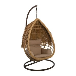 woo-118987 SALSA TROPIC ΚΡΕΜΑΣΤΗ ΠΟΛΥΘΡΟΝΑ, WICKER ΦΥΣΙΚΟ, ΜΕΤΑΛΛΟ BROWN, ΜΑΞΙΛΑΡΙ ΜΠΕΖ