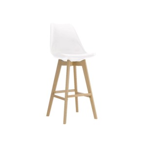 woo-120382 MARTIN ΣΚΑΜΠΟ BAR ΟΞΙΑ ΦΥΣΙΚΟ, ΚΑΘΙΣΜΑ Η.67CM, PP-PU ΑΣΠΡΟ, ΜΟΝΤΑΡΙΣΜΕΝΗ ΤΑΠΕΤΣΑΡΙΑ