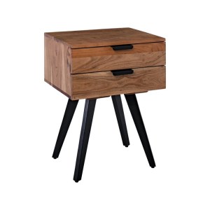 woo-120731 ANKO ΚΟΜΟΔΙΝΟ ΜΕΤΑΛΛΟ ΒΑΦΗ ΜΑΥΡΟ - ΞΥΛΟ ΑΚΑΚΙΑ ΦΥΣΙΚΟ