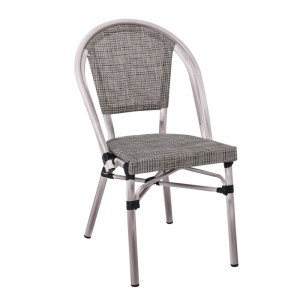 woo-120773 COSTA ΚΑΡΕΚΛΑ DINING ΑΛΟΥΜΙΝΙΟΥ, ΑΠΟΧΡΩΣΗ ANTIQUE GREY -TEXTILENE ΜΠΕΖ