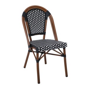 woo-122354 PARIS ΚΑΡΕΚΛΑ BISTRO ΑΛΟΥΜΙΝΙΟ ΚΑΡΥΔΙ, WICKER ΜΑΥΡΟ - ΑΣΠΡΟ, ΣΤΟΙΒΑΖΟΜΕΝΗ
