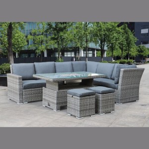 woo-123126 BOOZER SET ΣΑΛΟΝΙ-ΤΡΑΠΕΖΑΡ.ALU ΤΡΑΠΕΖΙ ΑΝΥΨΟΥΜΕΝΟ+2Τ 3Θ ΓΩΝΙΑ +2Τ ΣΚΑΜΠΟ, ΓΚΡΙ - ΑΝΘΡΑΚΙ