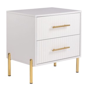 woo-123475 FINO ΚΟΜΟΔΙΝΟ ΜΕ 2 ΣΥΡΤΑΡΙΑ, ΑΣΠΡΟ