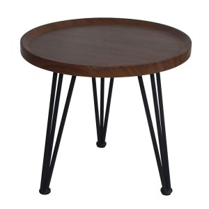 woo-123867 MATRIX ΤΡΑΠΕΖΑΚΙ ΣΑΛΟΝΙΟΥ ΚΑΘΙΣΤΙΚΟΥ, ΜΕΤΑΛΛΟ ΒΑΦΗ ΜΑΥΡΟ, ΞΥΛΟ ΚΑΡΥΔΙ