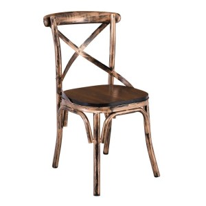 woo-124218 MARLIN WOOD ΚΑΡΕΚΛΑ DARK OAK, ΜΕΤΑΛΛΟ ΒΑΦΗ BLACK GOLD
