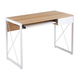 woo-124660 UNIT ΓΡΑΦΕΙΟ Η/Υ, ΜΕΤΑΛΛΟ ΒΑΦΗ ΑΣΠΡΟ, MELAMINE ΑΠΟΧΡΩΣΗ SONOMA