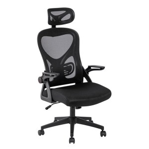 woo-125048 BF3050 ΠΟΛΥΘΡΟΝΑ ΓΡΑΦΕΙΟΥ- ΔΙΕΥΘΥΝΤΗ, MESH ΜΑΥΡΟ, ΜΠΡΑΤΣΑ UP-DOWN