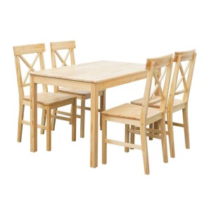 woo-125198 DAILY SET ΤΡΑΠΕΖΑΡΙΑ ΞΥΛΙΝΗ ΣΑΛΟΝΙΟΥ - ΚΟΥΖΙΝΑΣ: ΤΡΑΠΕΖΙ + 4 ΚΑΡΕΚΛΕΣ, ΦΥΣΙΚΟ PINE