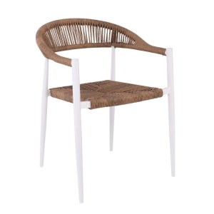 woo-125243 MADY ΠΟΛΥΘΡΟΝΑ ΒΕΡΑΝΤΑΣ-ΚΗΠΟΥ ALU ΑΣΠΡΟ, ROPE WICKER ΦΥΣΙΚΟ, ΣΤΟΙΒΑΖΟΜΕΝΗ