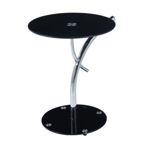 woo-125274 RAVEL ΤΡΑΠΕΖΑΚΙ ΒΟΗΘΗΤΙΚΟ ΧΡΩΜΙΟ - ΓΥΑΛΙ ΜΑΥΡΟ