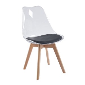 woo-125362 MARTIN ΚΑΡΕΚΛΑ ΞΥΛΟ, PET CLEAR, PU ΜΑΥΡΟ, ΜΟΝΤΑΡΙΣΜΕΝΗ ΤΑΠΕΤΣΑΡΙΑ