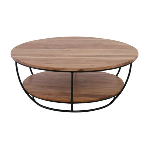 woo-125366 ROY-W ΤΡΑΠΕΖΑΚΙ ΣΑΛΟΝΙΟΥ ΚΑΘΙΣΤΙΚΟΥ, ΜΕΤΑΛΛΟ ΒΑΦΗ ΜΑΥΡΟ, ΞΥΛΟ ΑΚΑΚΙΑ ΦΥΣΙΚΟ