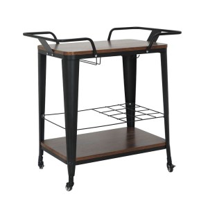 woo-125380 RELIX TROLLEY BAR-PRO ΜΕΤΑΛΛΟ ΒΑΦΗ ΜΑΥΡΟ, MDF ΑΠΟΧΡΩΣΗ ΚΑΡΥΔΙ