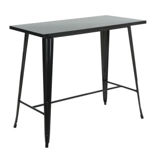 woo-125381 RELIX ΤΡΑΠΕΖΙ BAR-PRO, ΜΕΤΑΛΛΟ ΒΑΦΗ ΜΑΥΡΟ