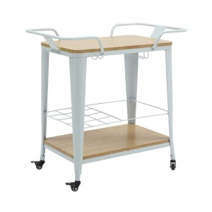 woo-125383 RELIX TROLLEY BAR-PRO ΜΕΤΑΛΛΟ ΒΑΦΗ ΑΣΠΡΟ, MDF ΑΠΟΧΡΩΣΗ ΦΥΣΙΚΟ