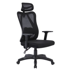 woo-125390 BF3750 ΠΟΛΥΘΡΟΝΑ ΓΡΑΦΕΙΟΥ ΔΙΕΥΘΥΝΤΗ, MESH ΜΑΥΡΟ, ΜΠΡΑΤΣΑ UP-DOWN