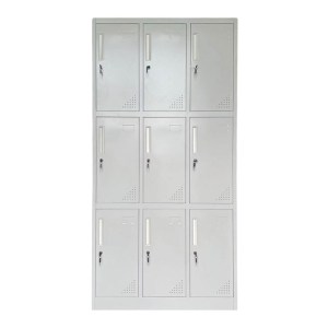woo-125441 LOCKER 9 ΘΕΣΕΩΝ ΜΕΤΑΛΛΟ ΒΑΦΗ ΑΝΟΙΧΤΟ ΓΚΡΙ ΜΕ ΕΣΩΤΕΡΙΚΑ ΡΑΦΙΑ