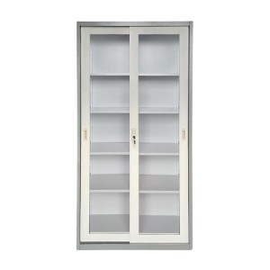 woo-125442 ΝΤΟΥΛΑΠΑ ΔΙΦΥΛΛΗ ΜΕ ΣΥΡΟΜΕΝΕΣ ΕΠΑΛΛΗΛΕΣ ΠΟΡΤΕΣ, 4 ΡΑΦΙΑ, ΜΕΤΑΛΛΟ ΒΑΦΗ ΓΚΡΙ