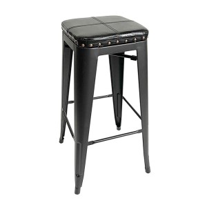 woo-125448 RELIX ΣΚΑΜΠΟ BAR ΣΤΟΙΒΑΖΟΜΕΝΟ, ΜΕΤΑΛΛΟ ΒΑΦΗ ΜΑΥΡΟ, PU ΜΑΥΡΟ