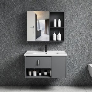 woo-125495 IDEA-2 SET ΕΠΙΠΛΟ ΚΡΕΜΑΣΤΟ ΜΠΑΝΙΟΥ ΓΚΡΙ, ΚΑΘΡΕΠΤΗΣ + ΠΑΓΚΟΣ ΜΕ ΝΙΠΤΗΡΑ ΚΑΙ ΜΠΑΤΑΡΙΑ