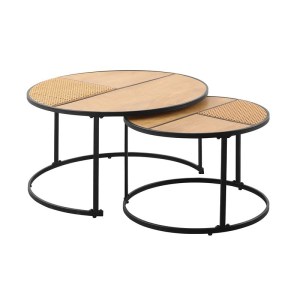 woo-125719 PABLO SET-2 ΤΡΑΠΕΖΑΚΙΑ ΣΑΛΟΝΙΟΥ-ΚΑΘΙΣΤΙΚΟΥ, ΜΕΤΑΛΛΟ ΒΑΦΗ ΜΑΥΡΟ, ΑΠΟΧΡΩΣΗ ΦΥΣΙΚΟ