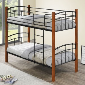 woo-125821 NORTLAN ΚΡΕΒΑΤΙ ΚΟΥΚΕΤΑ ΜΕΤΑΛΛΟ ΒΑΦΗ ΜΑΥΡΟ, ΞΥΛΟ ΚΑΡΥΔΙ