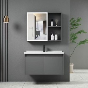 woo-125891 IDEA-1 SET ΕΠΙΠΛΟ ΚΡΕΜΑΣΤΟ ΜΠΑΝΙΟΥ ΓΚΡΙ, ΚΑΘΡΕΠΤΗΣ LED + ΠΑΓΚΟΣ ΜΕ ΝΙΠΤΗΡΑ ΚΑΙ ΜΠΑΤΑΡΙΑ