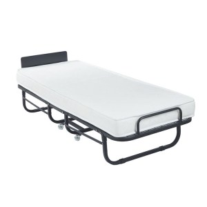 woo-126015 COLMAN ΚΡΕΒΑΤΙ ΠΤΥΣΣΟΜΕΝΟ ΒΟΗΘΗΤΙΚΟ ΜΕΤΑΛΛΟ ΒΑΦΗ ΜΑΥΡΟ, ΣΤΡΩΜΑ 12CM