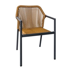 woo-126093 DINA ΠΟΛΥΘΡΟΝΑ ΒΕΡΑΝΤΑΣ-ΚΗΠΟΥ ALU ΑΝΘΡΑΚΙ, ROPE WICKER ΦΥΣΙΚΟ, ΣΤΟΙΒΑΖΟΜΕΝΗ