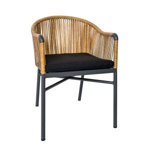 woo-126094 BRAGA ΠΟΛΥΘΡΟΝΑ ΒΕΡΑΝΤΑΣ-ΚΗΠΟΥ ALU ΑΝΘΡΑΚΙ, WICKER ΦΥΣΙΚΟ, ΜΑΞΙΛΑΡΙ ΜΑΥΡΟ