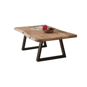 woo-126306 LIZARD-W SLIM ΤΡΑΠΕΖΙ ΣΑΛΟΝΙΟΥ ΚΑΘΙΣΤΙΚΟΥ, ΜΕΤΑΛΛΟ ΒΑΦΗ ΜΑΥΡΟ, ΞΥΛΟ ΑΚΑΚΙΑ ΦΥΣΙΚΟ