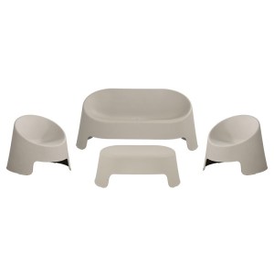 woo-126328 COLT SET ΚΗΠΟΥ ΚΑΘΙΣΤΙΚΟ: ΤΡΑΠΕΖΑΚΙ + ΚΑΝΑΠΕ 2ΘΕΣΙΟ + 2 ΚΑΡΕΚΛΕΣ, PP-UV ΓΚΡΙ